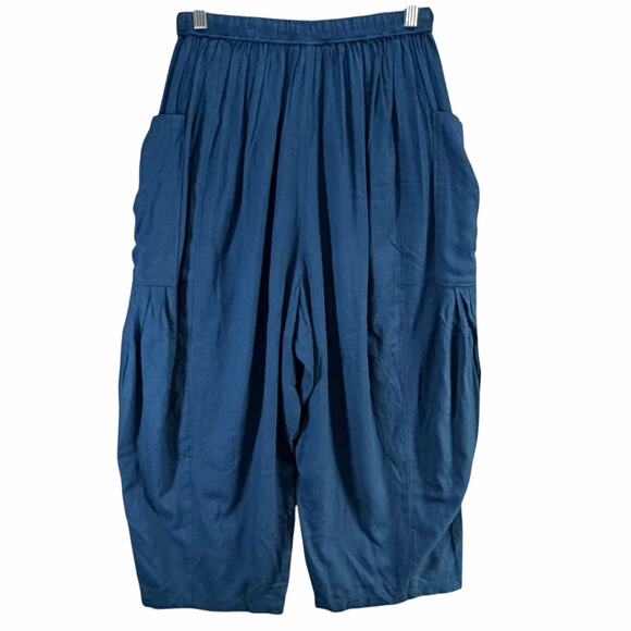 Free People Quinn Harem Pants Womens XS Blue Billowy Oversized Slouchy Boho - Picture 6 of 15